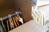 Hanging Wardrobe Moving Box, Brown Corrugated Cardboard, 5 Ply with Hanging Bar [1 pack]